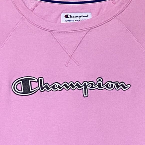 Champion Sweatshirt Size Medium Gray/Pink - Picture 2 of 7